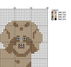 DIY Needlepoint Fluffy Dog (Tan) | Digital Chart for Painting Your Own Canvas| Easy Needlepoint PDF | Instant Download | 18 Mesh
