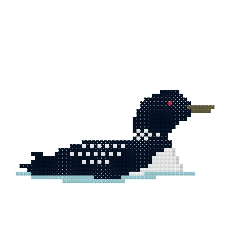 DIY Needlepoint Loon Pattern | Digital Chart for Painting Your Own Canvas | Easy Needlepoint PDF | Instant Download | 18 Mesh