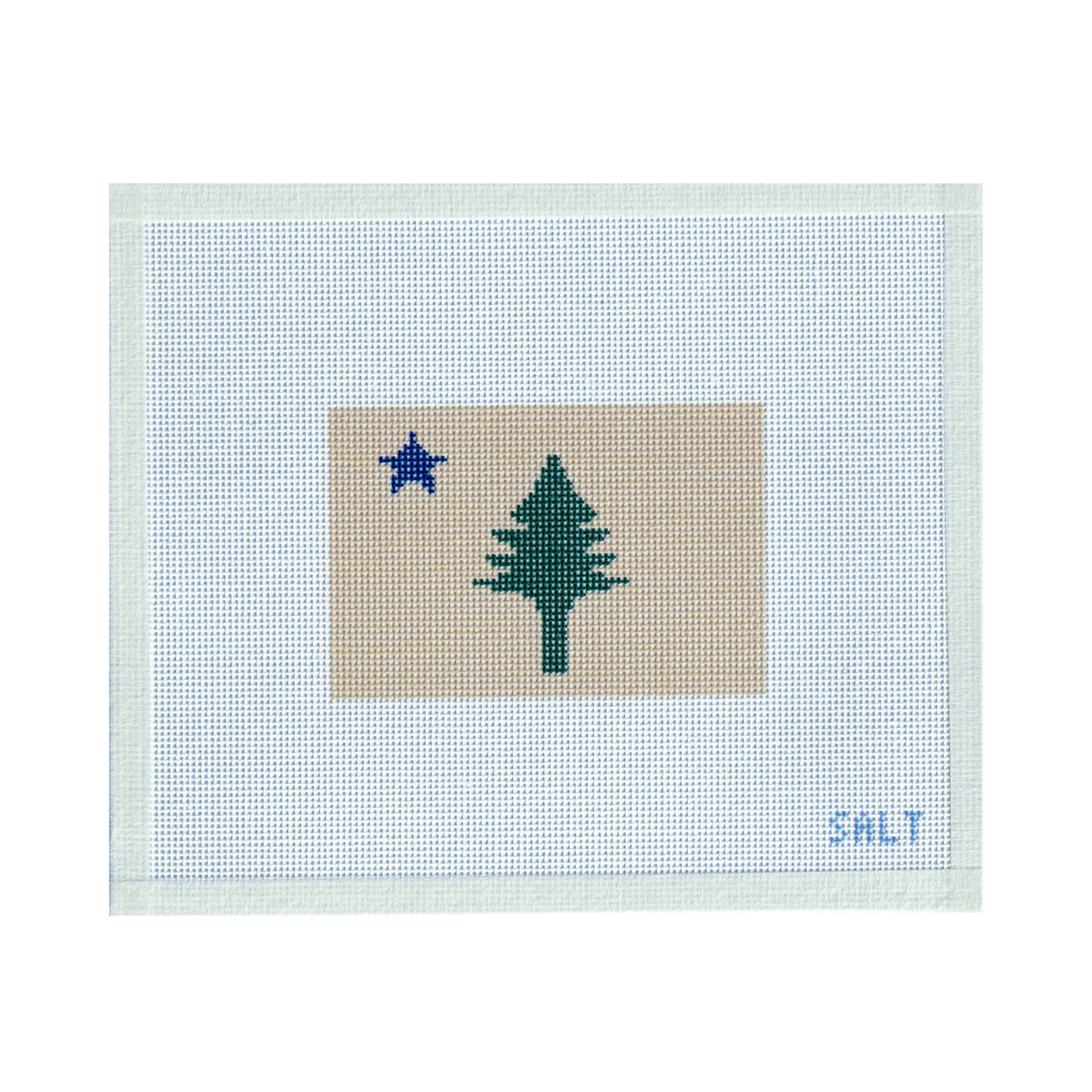 Old Maine State Flag Needlepoint Canvas