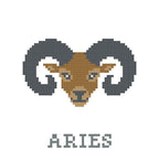 DIY Needlepoint Aries Zodiac Sign Pattern | Digital Chart for Painting Your Own Canvas | Easy Needlepoint PDF | Instant Download | 18 Mesh