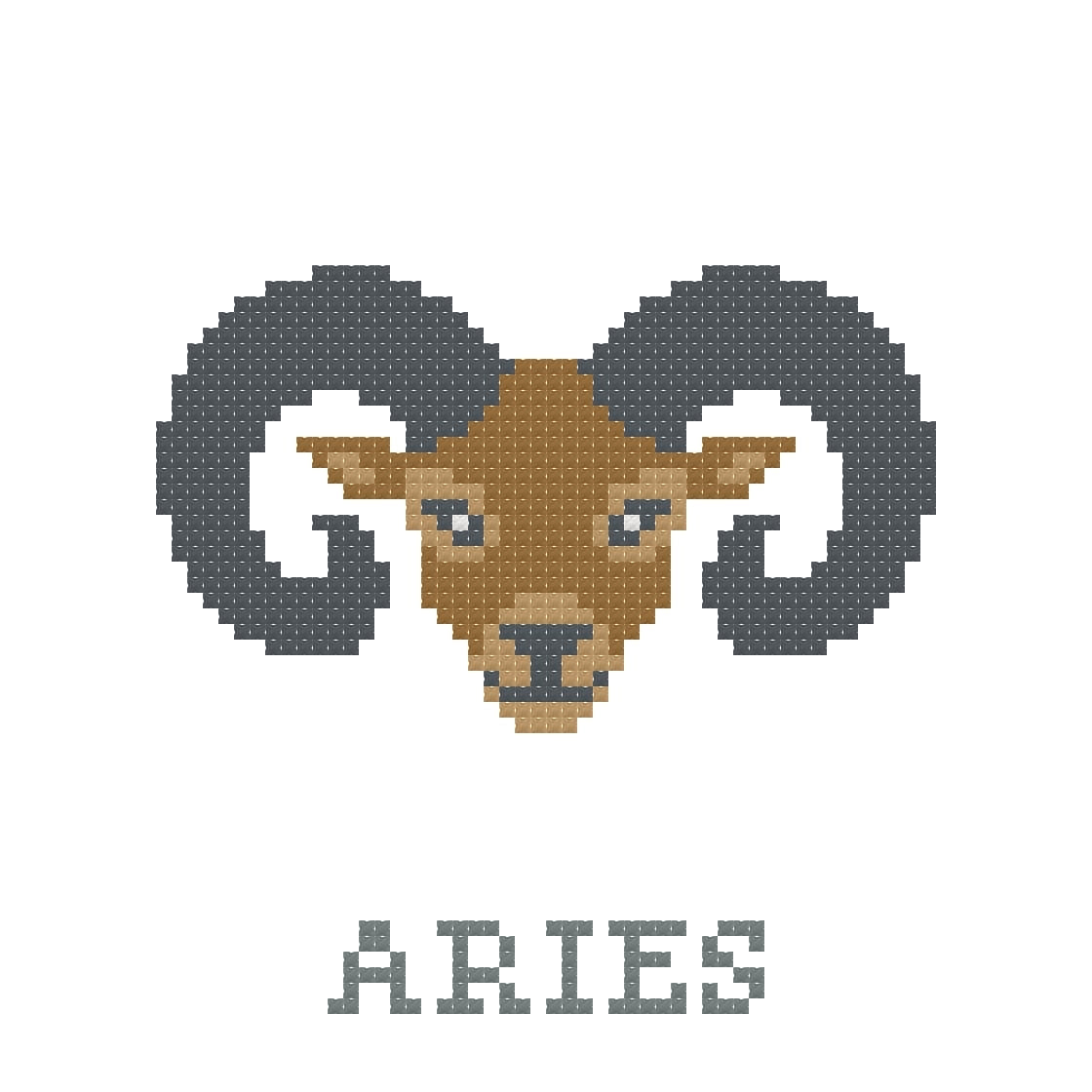 DIY Needlepoint Aries Zodiac Sign Pattern | Digital Chart for Painting Your Own Canvas | Easy Needlepoint PDF | Instant Download | 18 Mesh