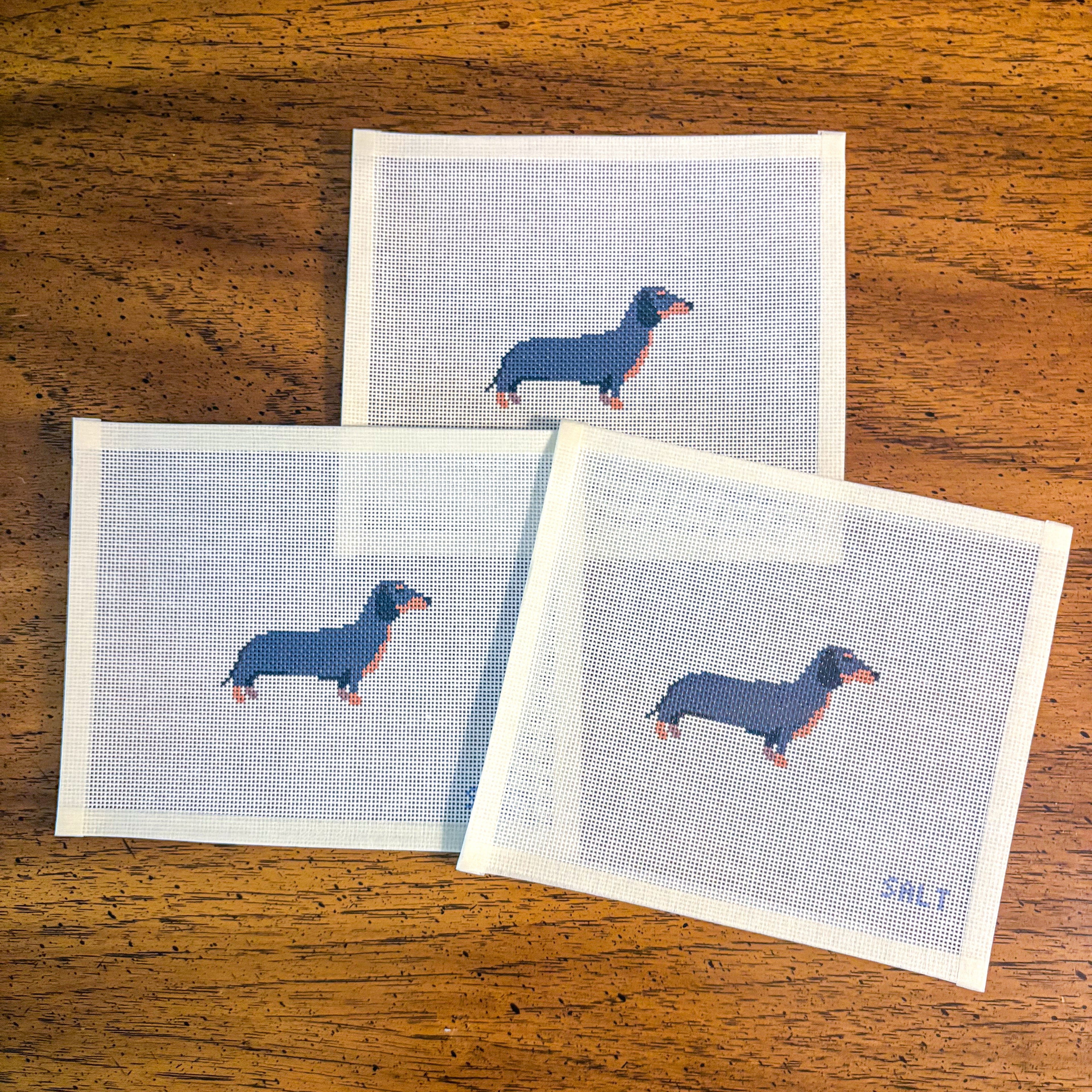 Dachshund (Black & Brown) Needlepoint Canvas
