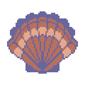 DIY Needlepoint Multicolored Scallop Shell 2| Digital Chart for Painting Your Own Canvas | Easy Needlepoint PDF | Instant Download | 18 Mesh