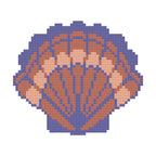 DIY Needlepoint Multicolored Scallop Shell 2| Digital Chart for Painting Your Own Canvas | Easy Needlepoint PDF | Instant Download | 18 Mesh