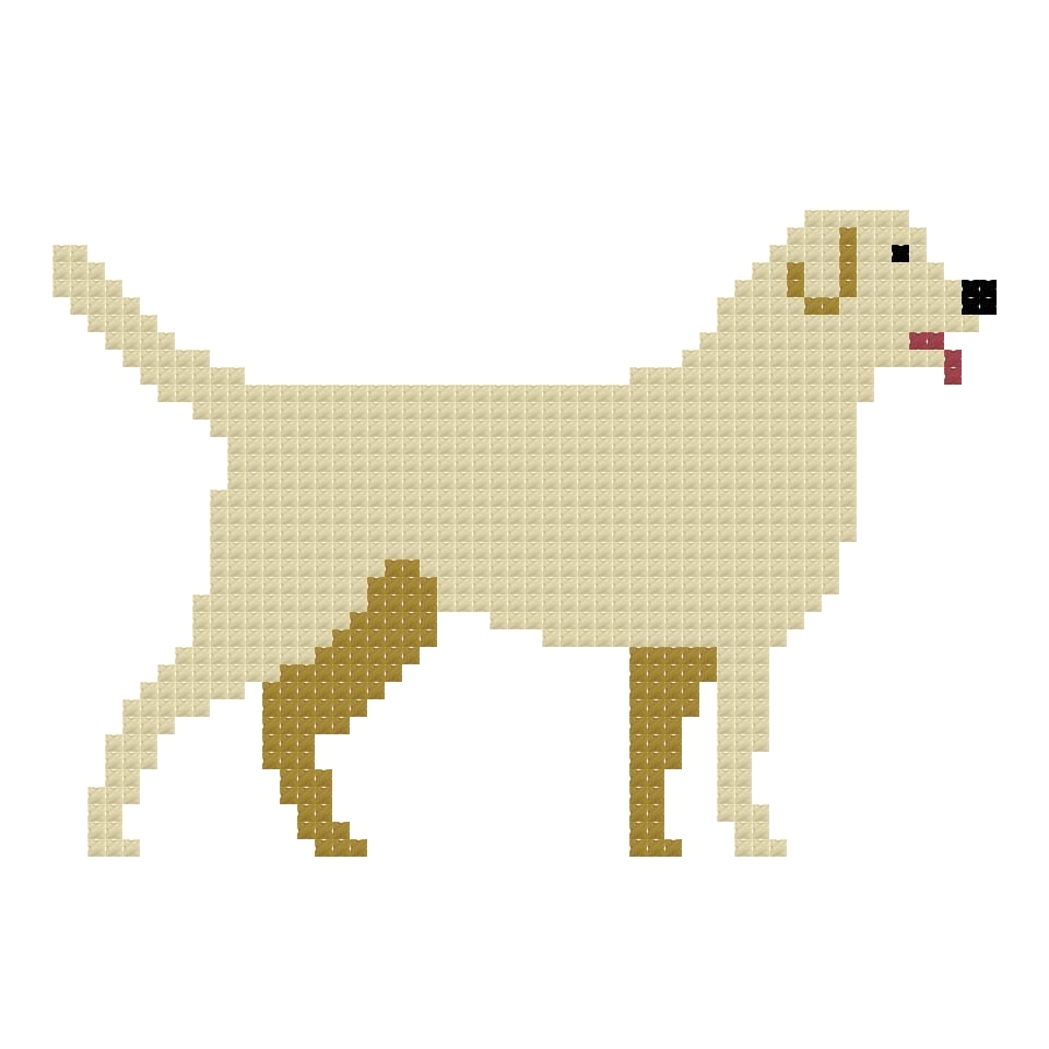 DIY Needlepoint Yellow Lab Pattern | Digital Chart for Painting Your Own Canvas | Easy Needlepoint PDF | Instant Download | 18 Mesh