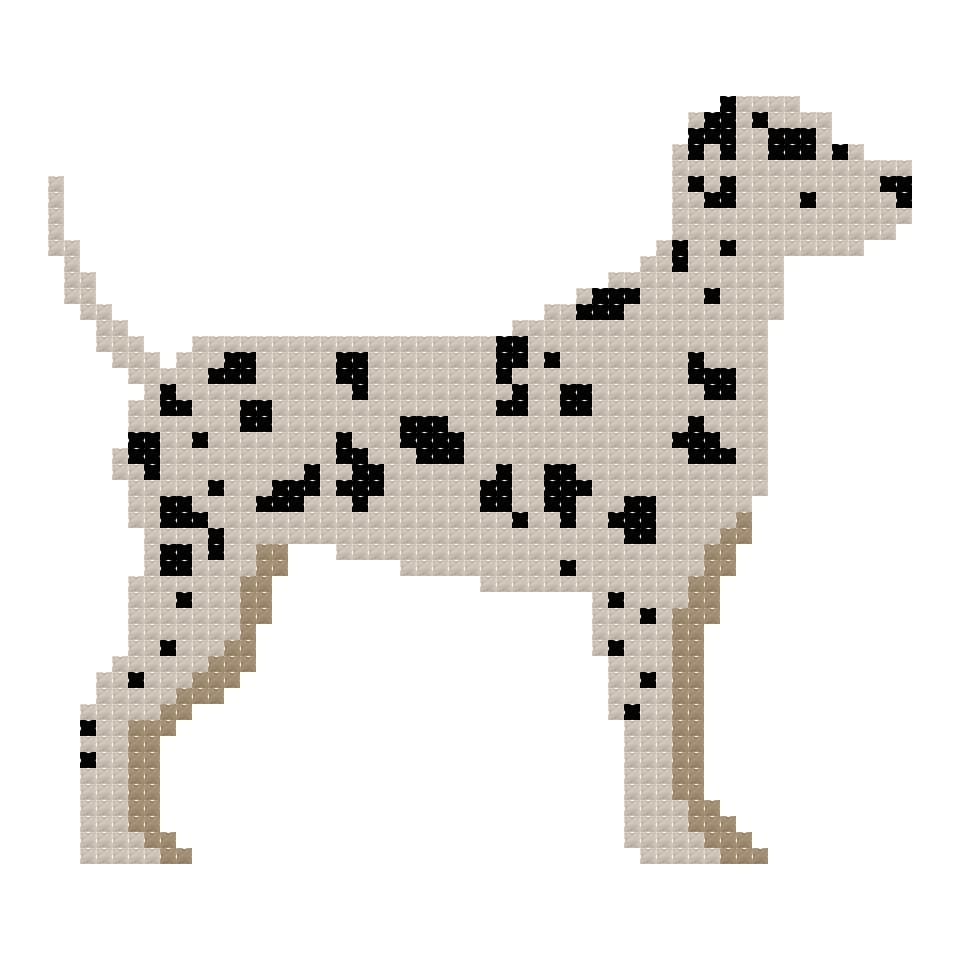 DIY Needlepoint Dalmatian Dog Pattern |Digital Chart for Painting Your Own Canvas| Easy Needlepoint PDF | Instant Download | 18 Mesh