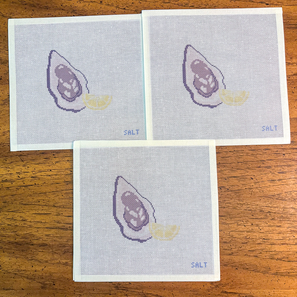 An Oyster on the Half Shell Needlepoint Canvas