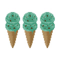 Mint Chip Ice Cream Cones Needlepoint Chart | Pixel Art Pattern (Digital Download)