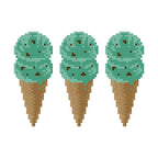 Mint Chip Ice Cream Cones Needlepoint Chart | Pixel Art Pattern (Digital Download)