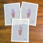 Vanilla Ice Cream Cone with Rainbow Sprinkles Needlepoint Canvas