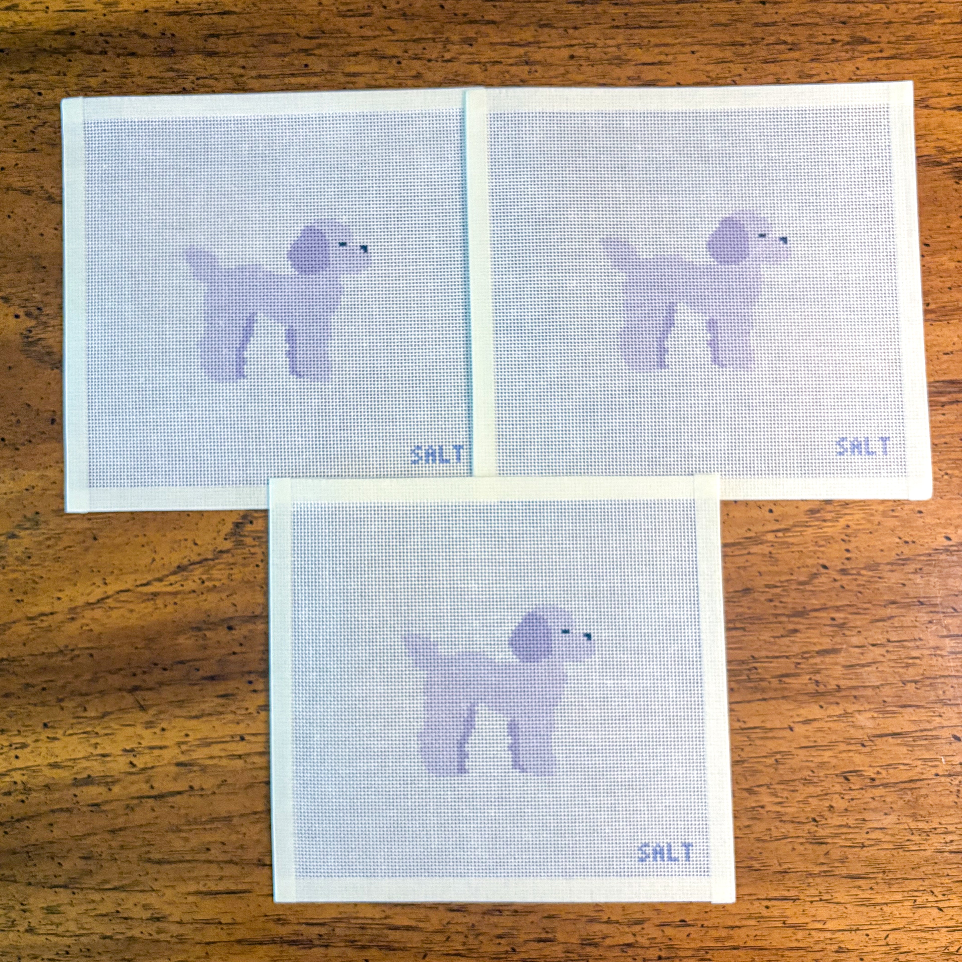 Poodle (White) Needlepoint Canvas
