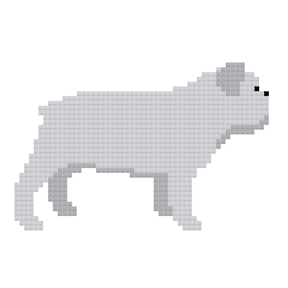 DIY Needlepoint Bulldog (White) | Digital Chart for Painting Your Own Canvas | Easy Needlepoint PDF | Instant Download | 18 Mesh