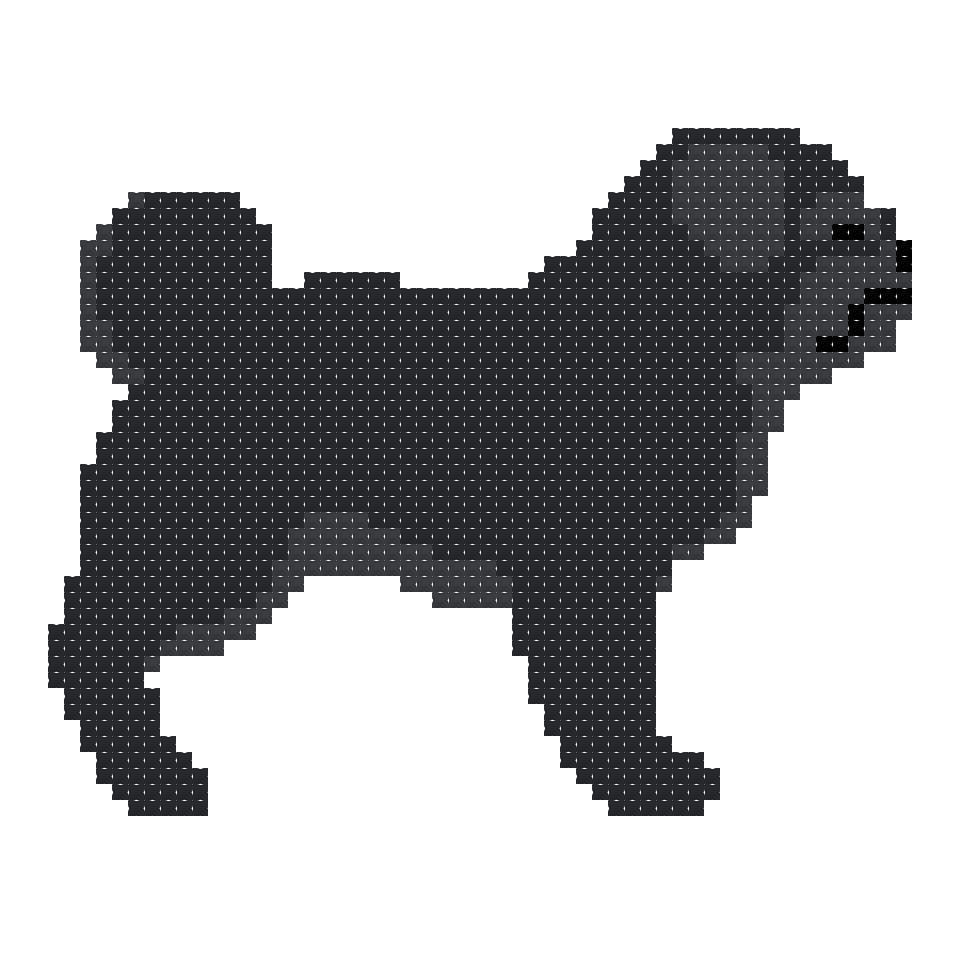 DIY Needlepoint Pug (Black) Dog Pattern | Digital Chart for Painting Your Own Canvas| Easy Needlepoint PDF | Instant Download | 18 Mesh