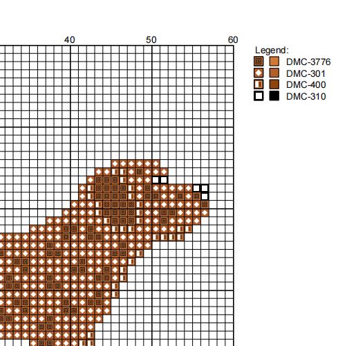 DIY Needlepoint Doodle Dog (Red Brown) Pattern|Digital Chart for Painting Your Own Canvas| Easy Needlepoint PDF | Instant Download | 18 Mesh