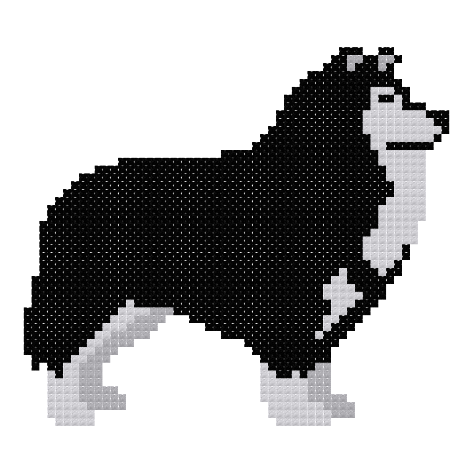 DIY Needlepoint Collie Dog Pattern |Digital Chart for Painting Your Own Canvas| Easy Needlepoint PDF | Instant Download | 18 Mesh