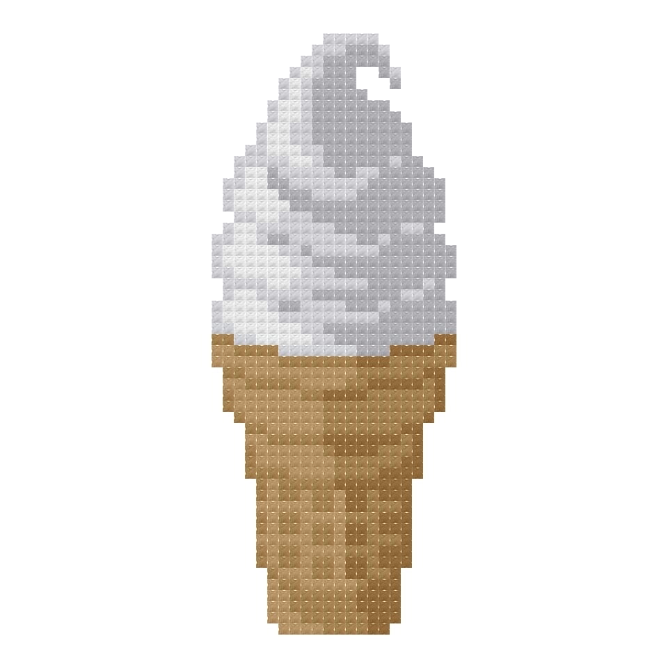 DIY Needlepoint Vanilla Soft Ice Cream | Digital Chart for Painting Your Own Canvas | Easy Needlepoint PDF | Instant Download | 18 Mesh