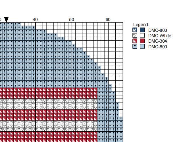 DIY Needlepoint American Flag Ornament | Digital Chart for Painting Your Own Canvas | Easy Needlepoint PDF | Instant Download | 18 Mesh