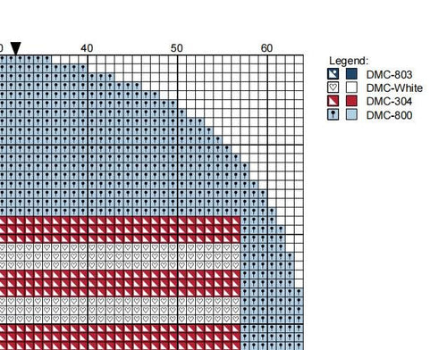 DIY Needlepoint American Flag Ornament | Digital Chart for Painting Your Own Canvas | Easy Needlepoint PDF | Instant Download | 18 Mesh