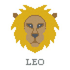 DIY Needlepoint Leo Zodiac Sign Pattern | Digital Chart for Painting Your Own Canvas | Easy Needlepoint PDF | Instant Download | 18 Mesh