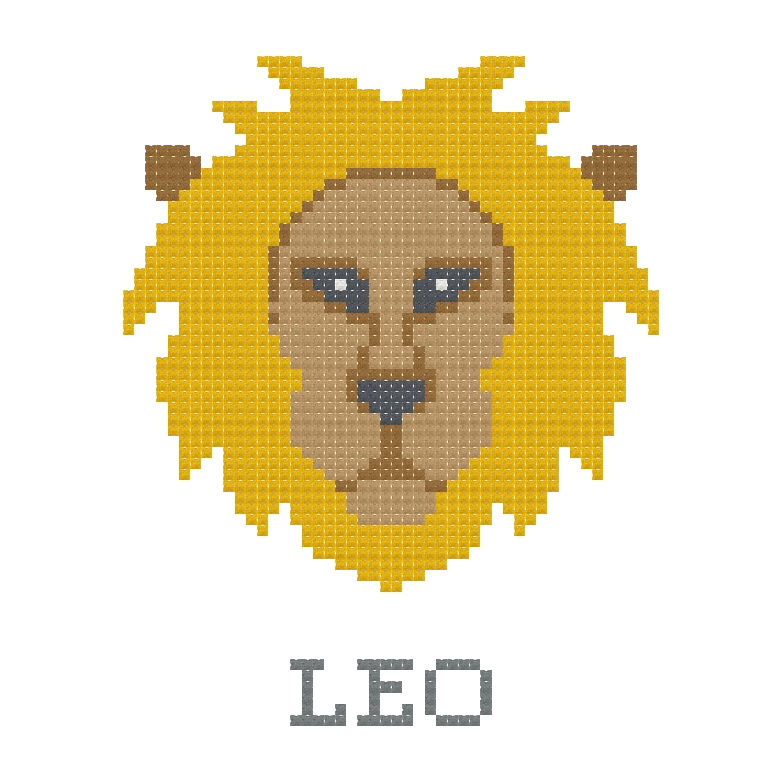 DIY Needlepoint Leo Zodiac Sign Pattern | Digital Chart for Painting Your Own Canvas | Easy Needlepoint PDF | Instant Download | 18 Mesh
