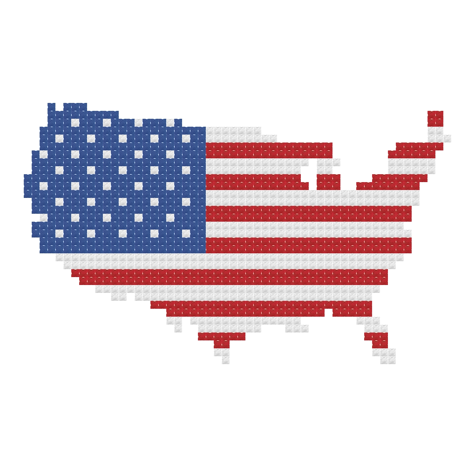 DIY Needlepoint USA Outline Pattern | Digital Chart for Painting Your Own Canvas | Easy Needlepoint PDF | Instant Download | 18 Mesh
