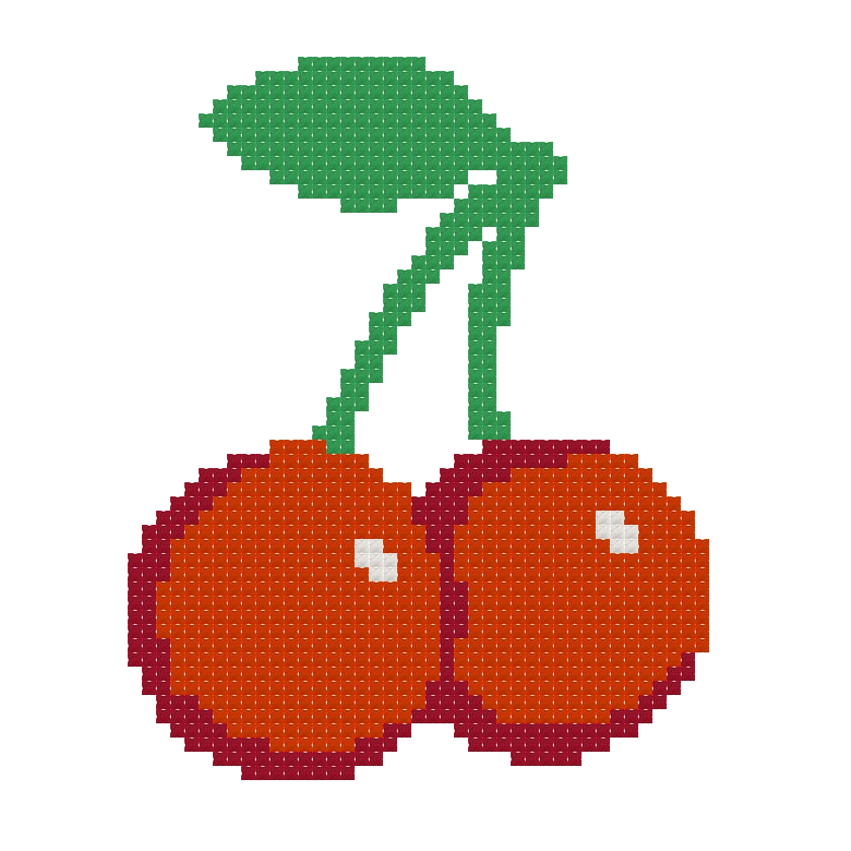 DIY Needlepoint Cherry Pattern | Digital Chart for Painting Your Own Canvas | Easy Needlepoint PDF | Instant Download | 18 Mesh