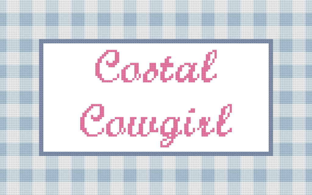 DIY Needlepoint Costal Cowgirl Pattern | Digital Chart for Painting Your Own Canvas | Easy Needlepoint PDF | Instant Download | 18 Mesh