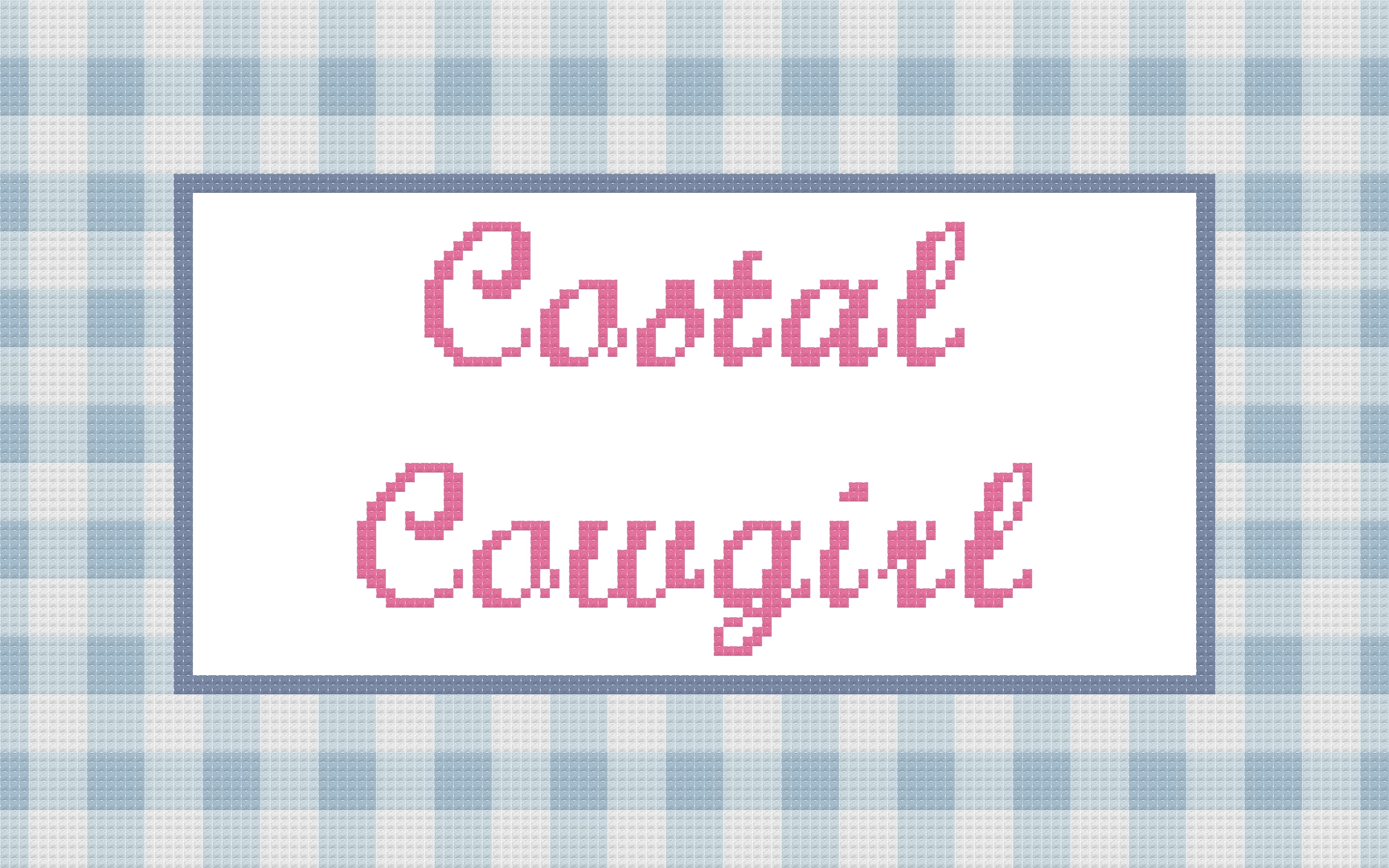 DIY Needlepoint Costal Cowgirl Pattern | Digital Chart for Painting Your Own Canvas | Easy Needlepoint PDF | Instant Download | 18 Mesh