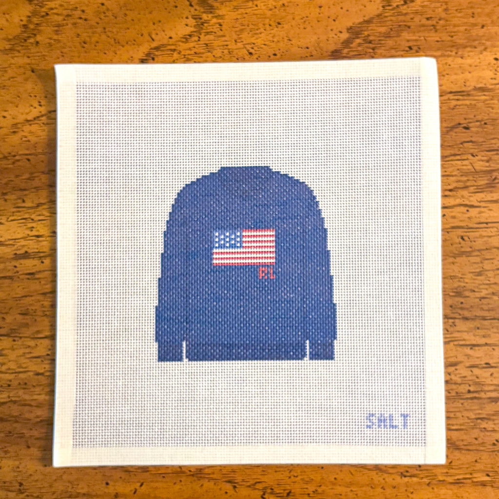 USA Sweater (Navy) Needlepoint Canvas