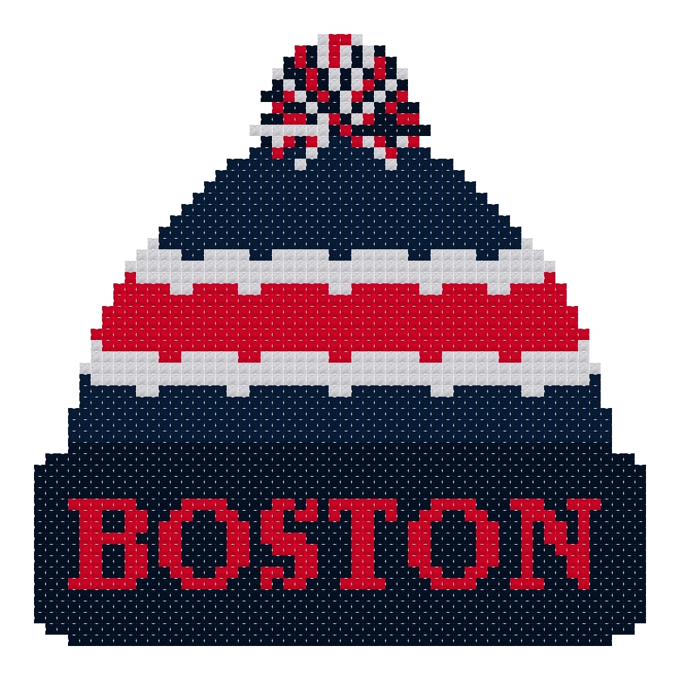 DIY Needlepoint Boston Winter Hat | Digital Chart for Painting Your Own Canvas | Easy Needlepoint PDF | Instant Download | 18 Mesh