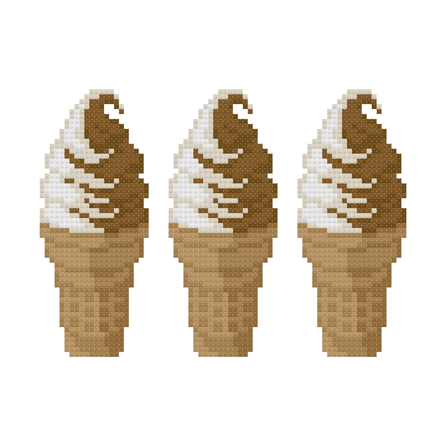 DIY Needlepoint 3 Cones Vanilla Chocolate | Digital Chart for Painting Your Own Canvas | Easy Needlepoint PDF | Instant Download | 18 Mesh