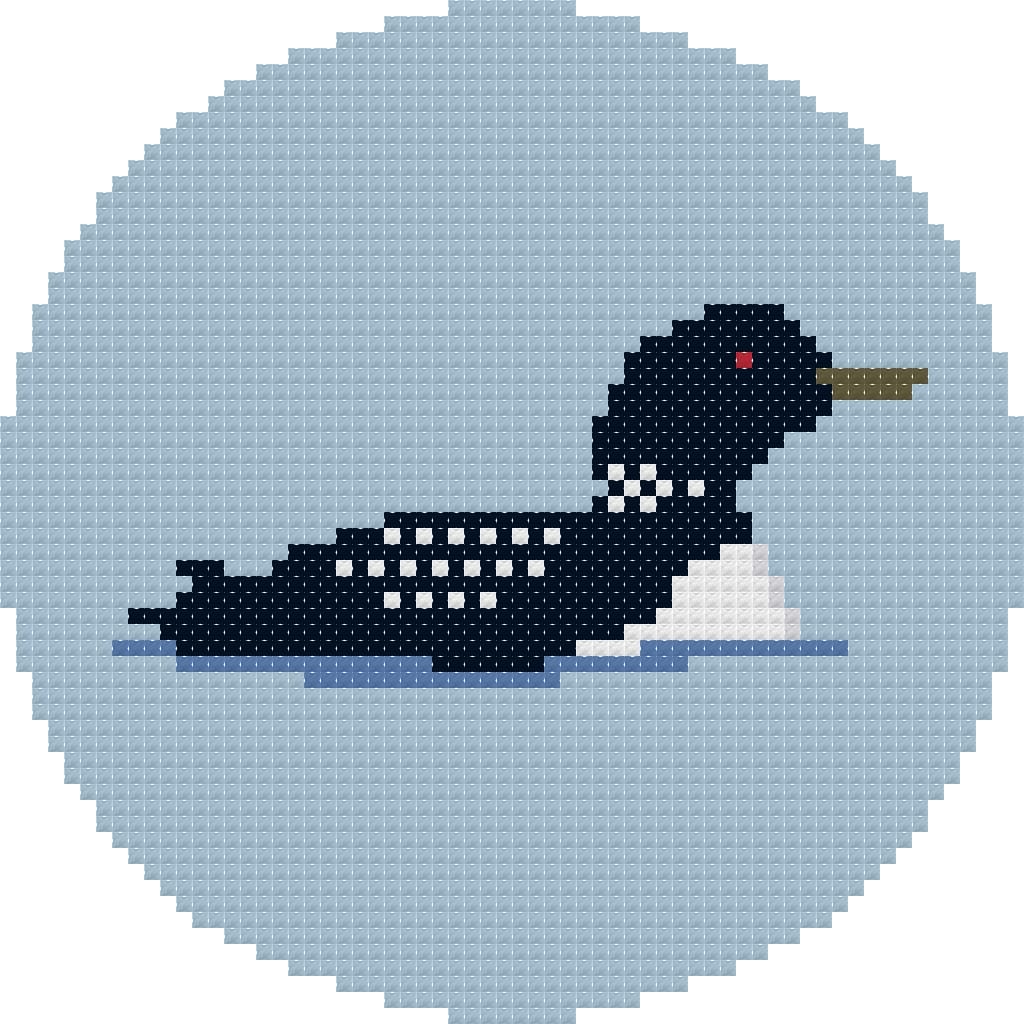 DIY Needlepoint Loon Ornament Pattern | Digital Chart for Painting Your Own Canvas | Easy Needlepoint PDF | Instant Download | 18 Mesh