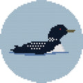 DIY Needlepoint Loon Ornament Pattern | Digital Chart for Painting Your Own Canvas | Easy Needlepoint PDF | Instant Download | 18 Mesh