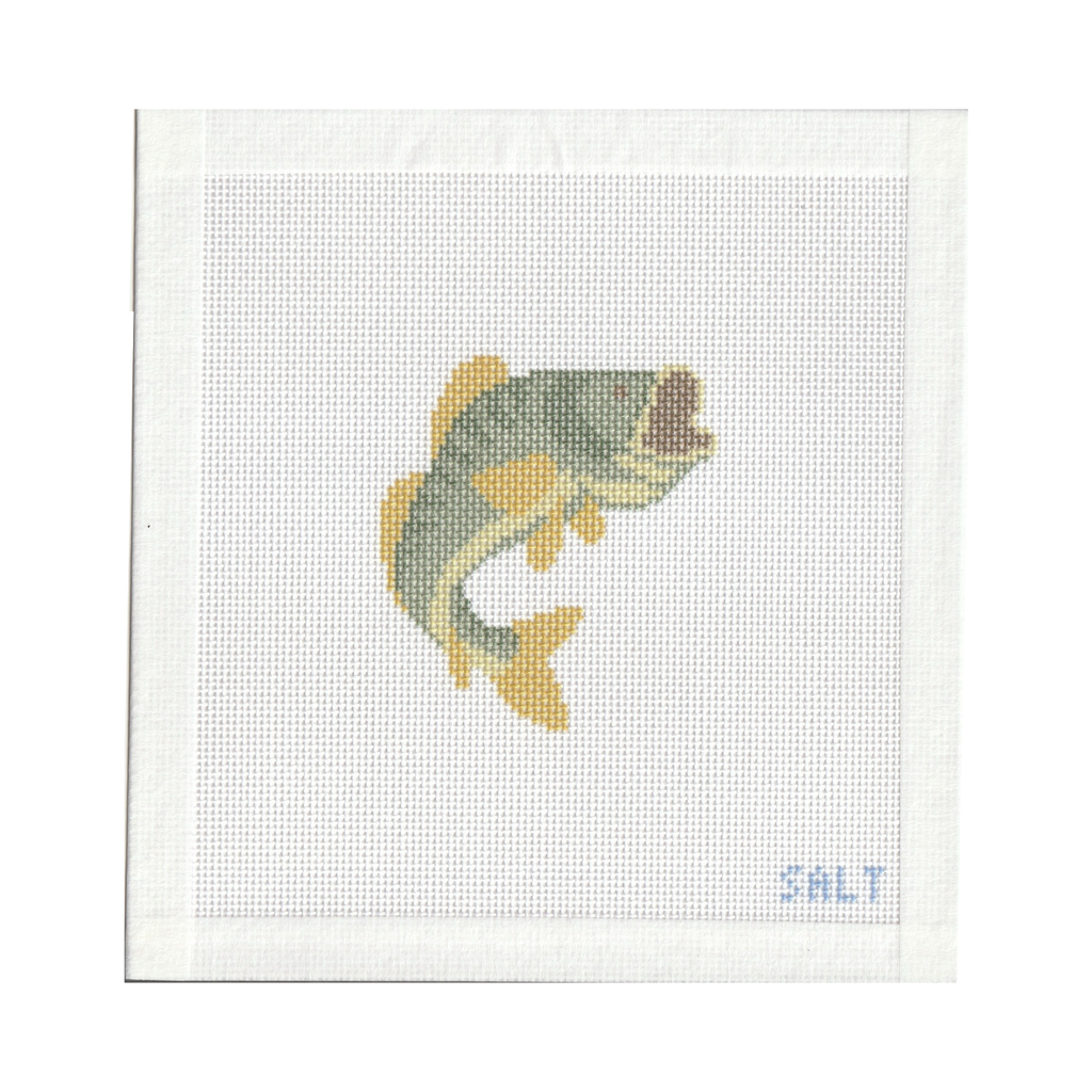 Jumping Largemouth Bass Needlepoint Canvas