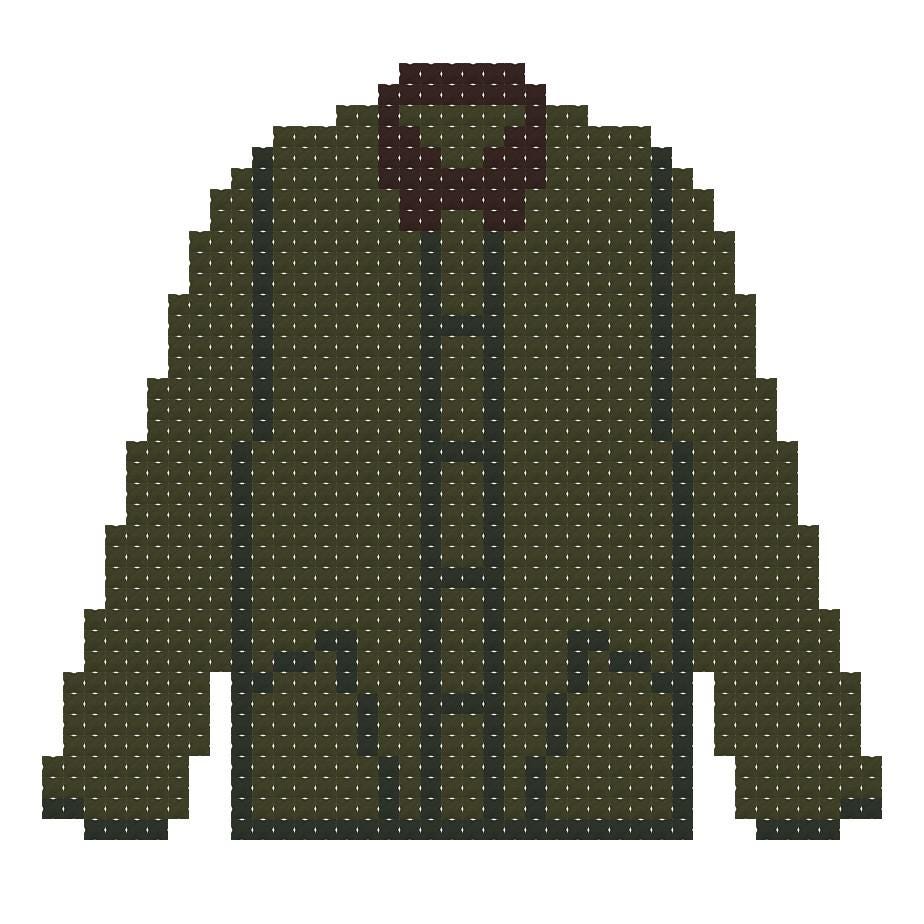 DIY Needlepoint Barbour Jacket Pattern | Digital Chart for Painting Your Own Canvas | Easy Needlepoint PDF | Instant Download | 18 Mesh