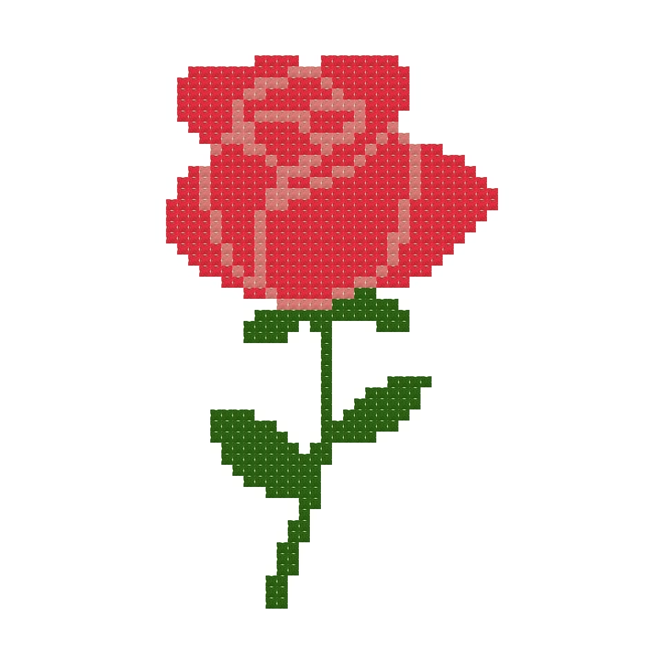 DIY Needlepoint Rose Flower Pattern | Digital Chart for Painting Your Own Canvas | Easy Needlepoint PDF | Instant Download | 18 Mesh