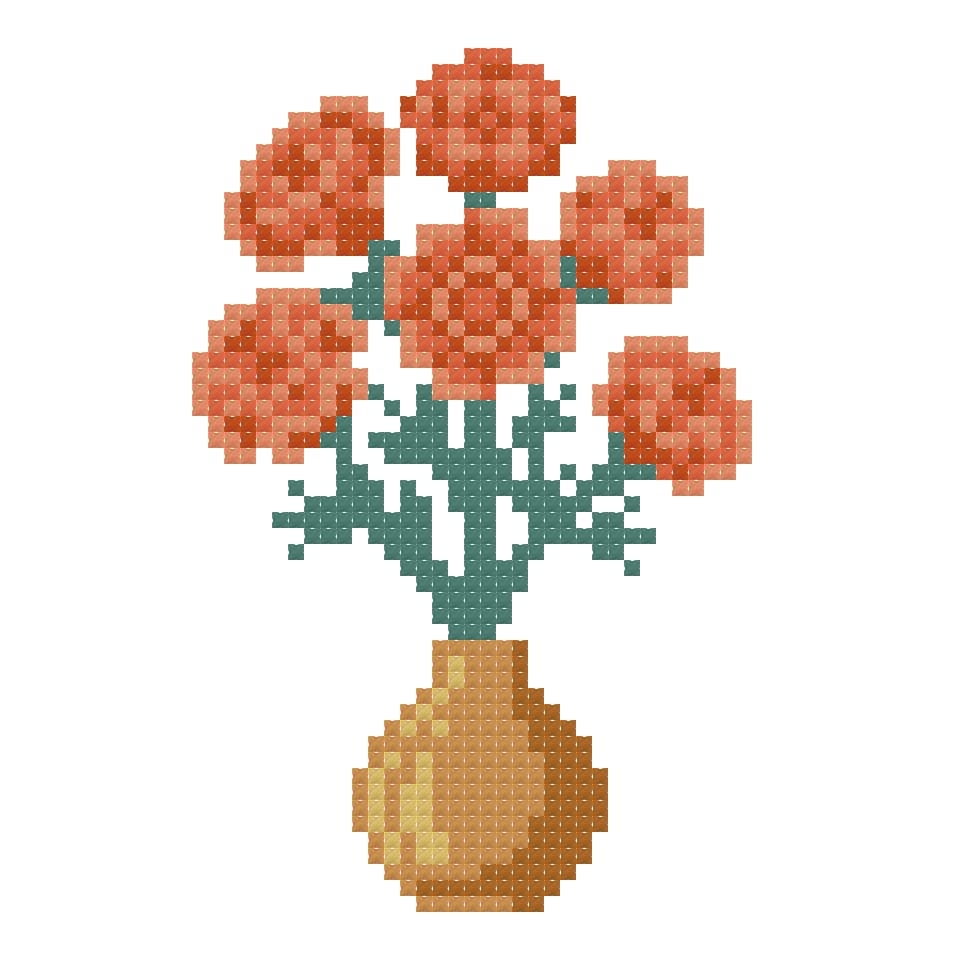 DIY Needlepoint Marigold Bouquet Pattern | Digital Chart for Painting Your Own Canvas | Easy Needlepoint PDF | Instant Download | 18 Mesh