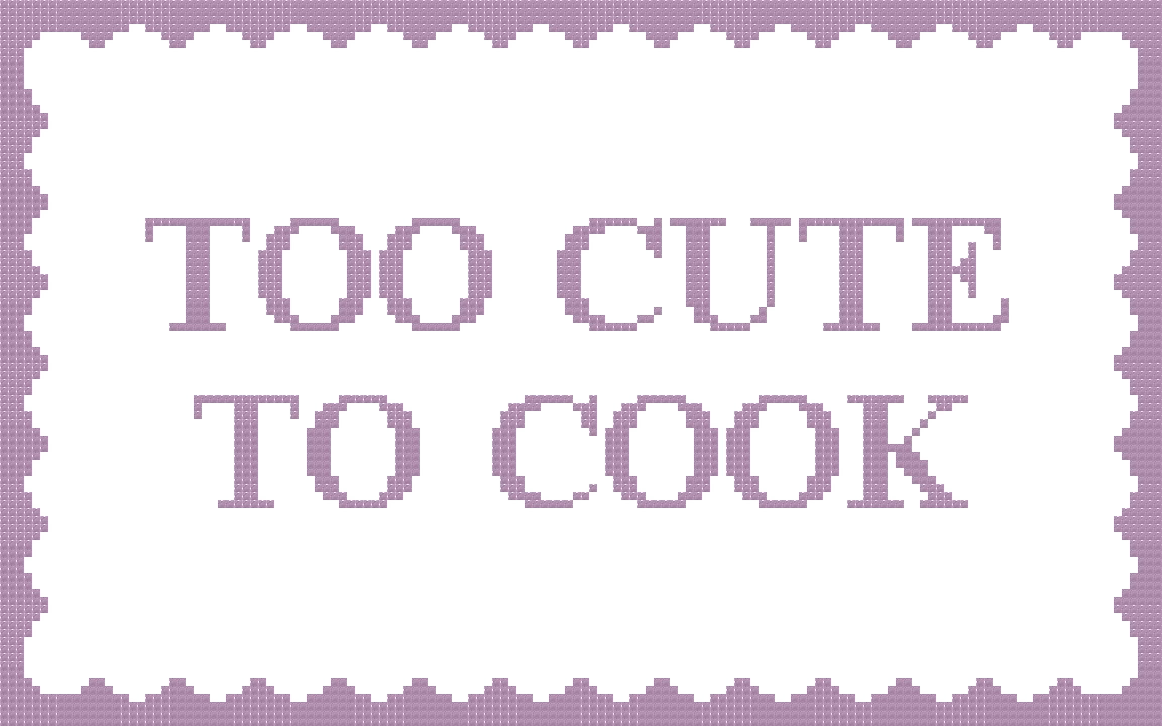 DIY Needlepoint Too Cute To Cook Pattern | Digital Chart for Painting Your Own Canvas | Easy Needlepoint PDF | Instant Download | 18 Mesh