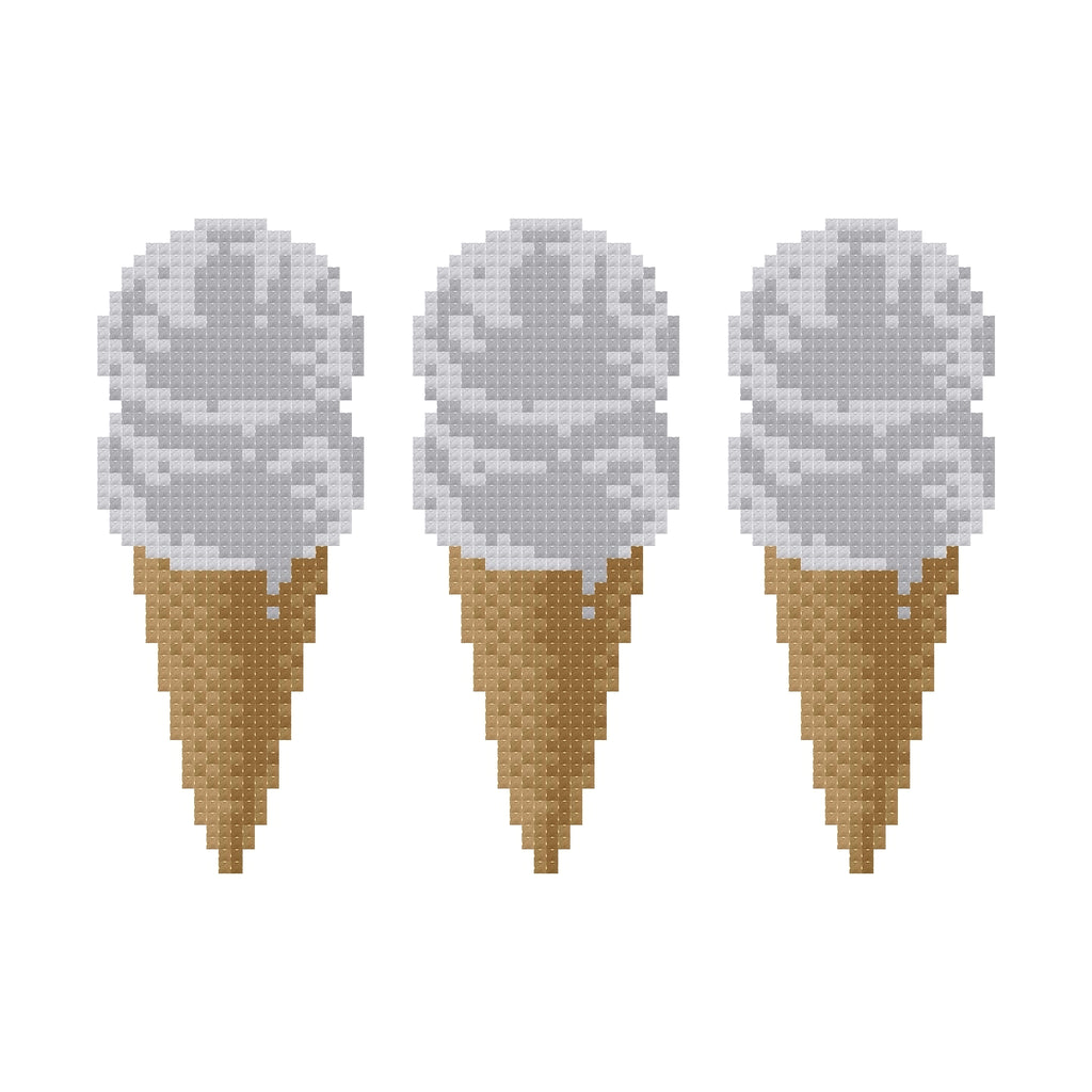 DIY Needlepoint 3 Cones Vanilla | Digital Chart for Painting Your Own Canvas | Easy Needlepoint PDF | Instant Download | 18 Mesh