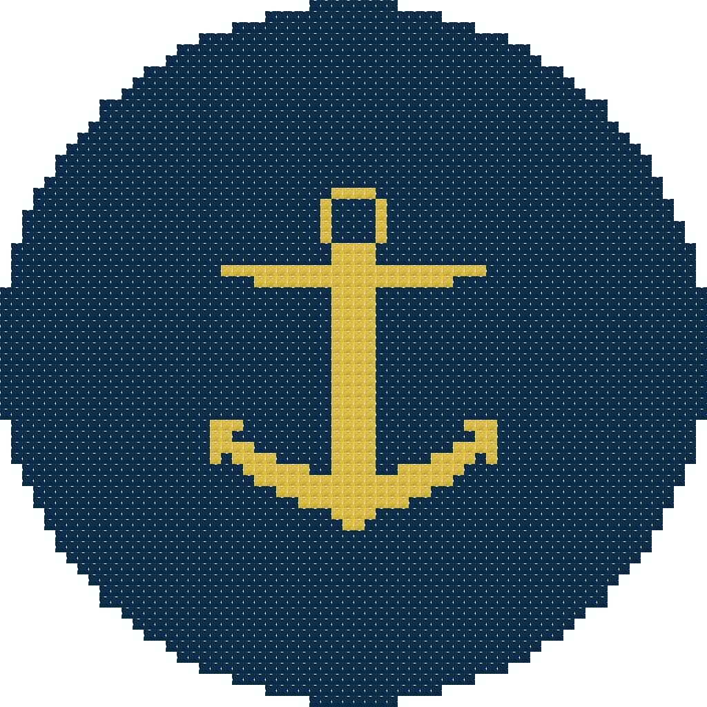 DIY Needlepoint Anchor Ornament Pattern | Digital Chart for Painting Your Own Canvas | Easy Needlepoint PDF | Instant Download | 18 Mesh