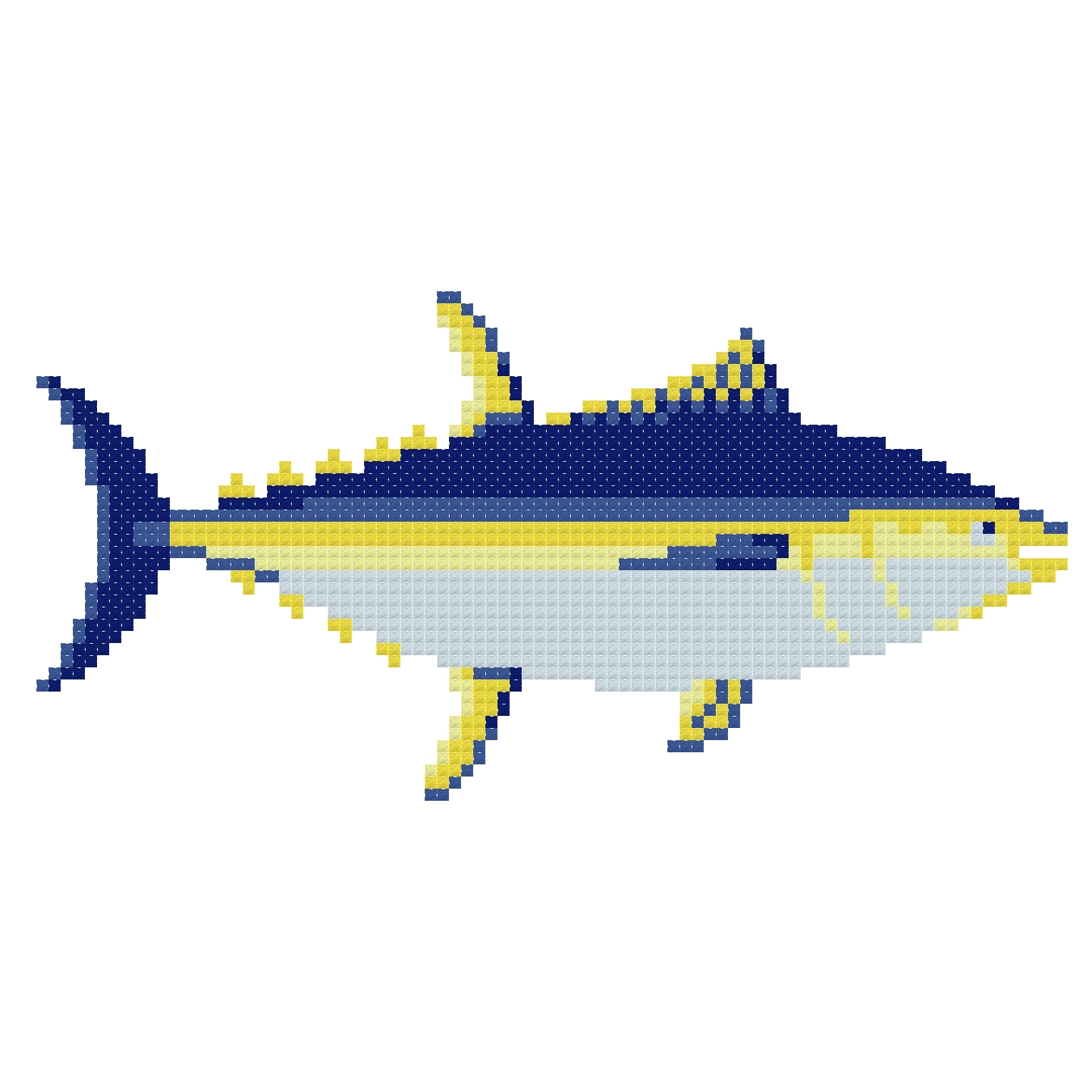 DIY Needlepoint Yellowfin Tuna Pattern | Digital Chart for Painting Your Own Canvas| Easy Needlepoint PDF | Instant Download | 18 Mesh