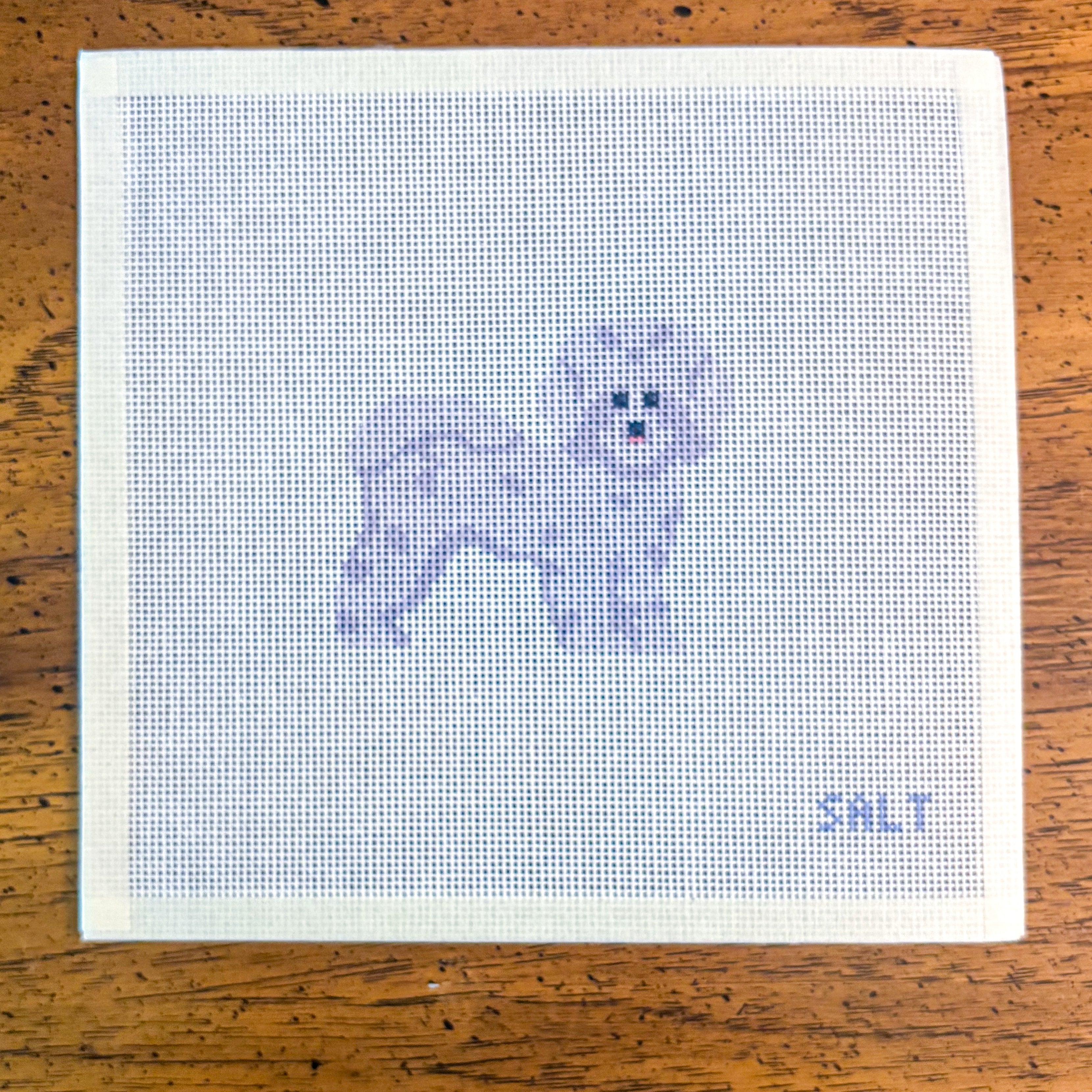 Fluffy dog (White) Needlepoint Canvas