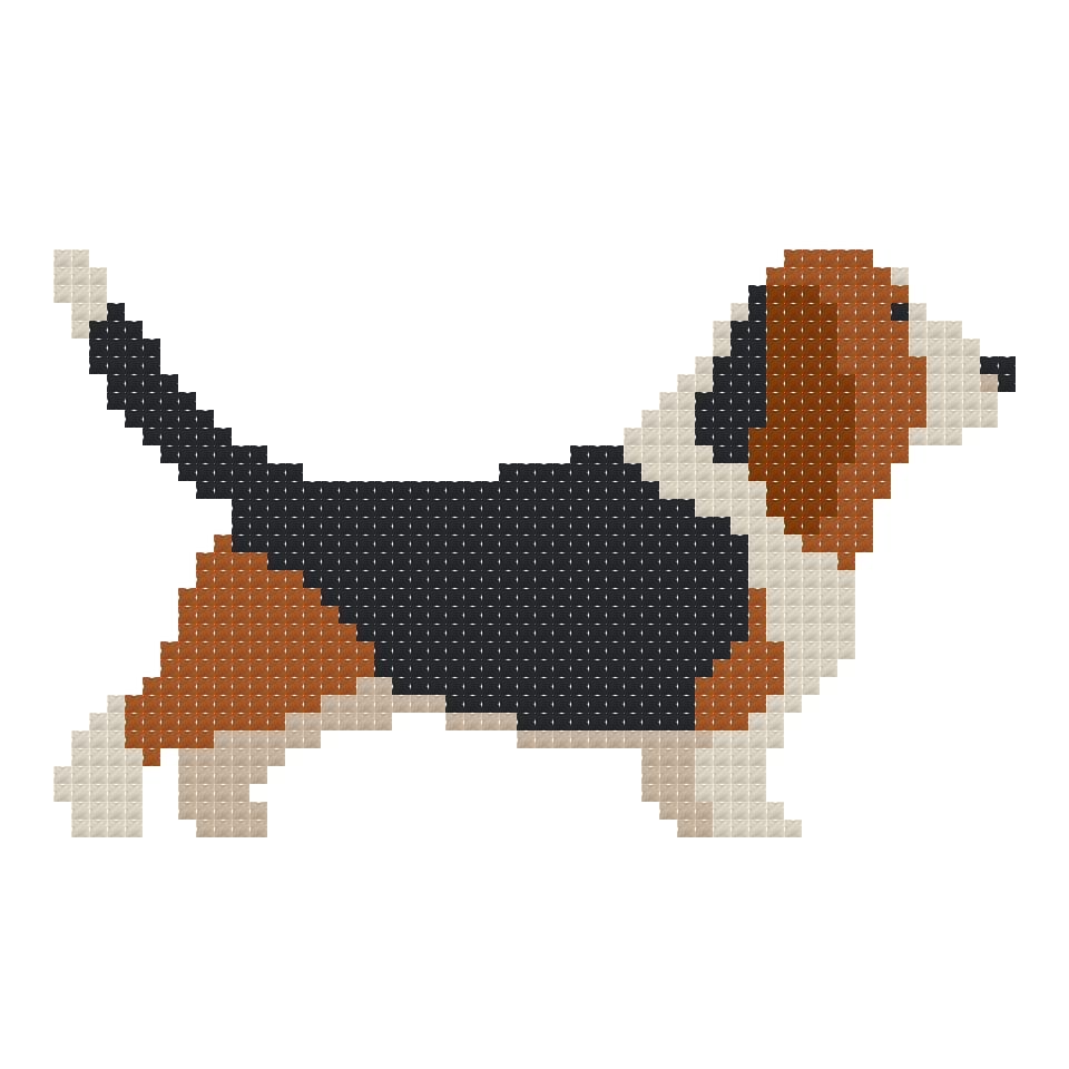 DIY Needlepoint Basset Hound Pattern | Digital Chart for Painting Your Own Canvas | Easy Needlepoint PDF | Instant Download | 18 Mesh