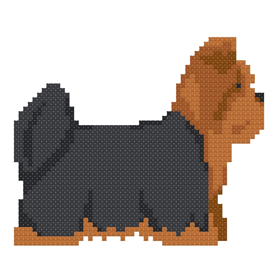 DIY Needlepoint Yorkie Pattern | Digital Chart for Painting Your Own Canvas | Easy Needlepoint PDF | Instant Download | 18 Mesh