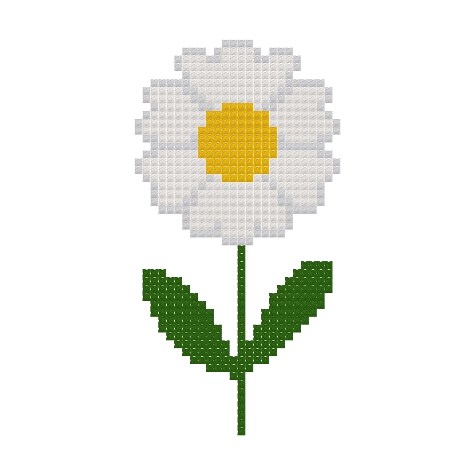DIY Needlepoint Daisy Flower Pattern | Digital Chart for Painting Your Own Canvas | Easy Needlepoint PDF | Instant Download | 18 Mesh