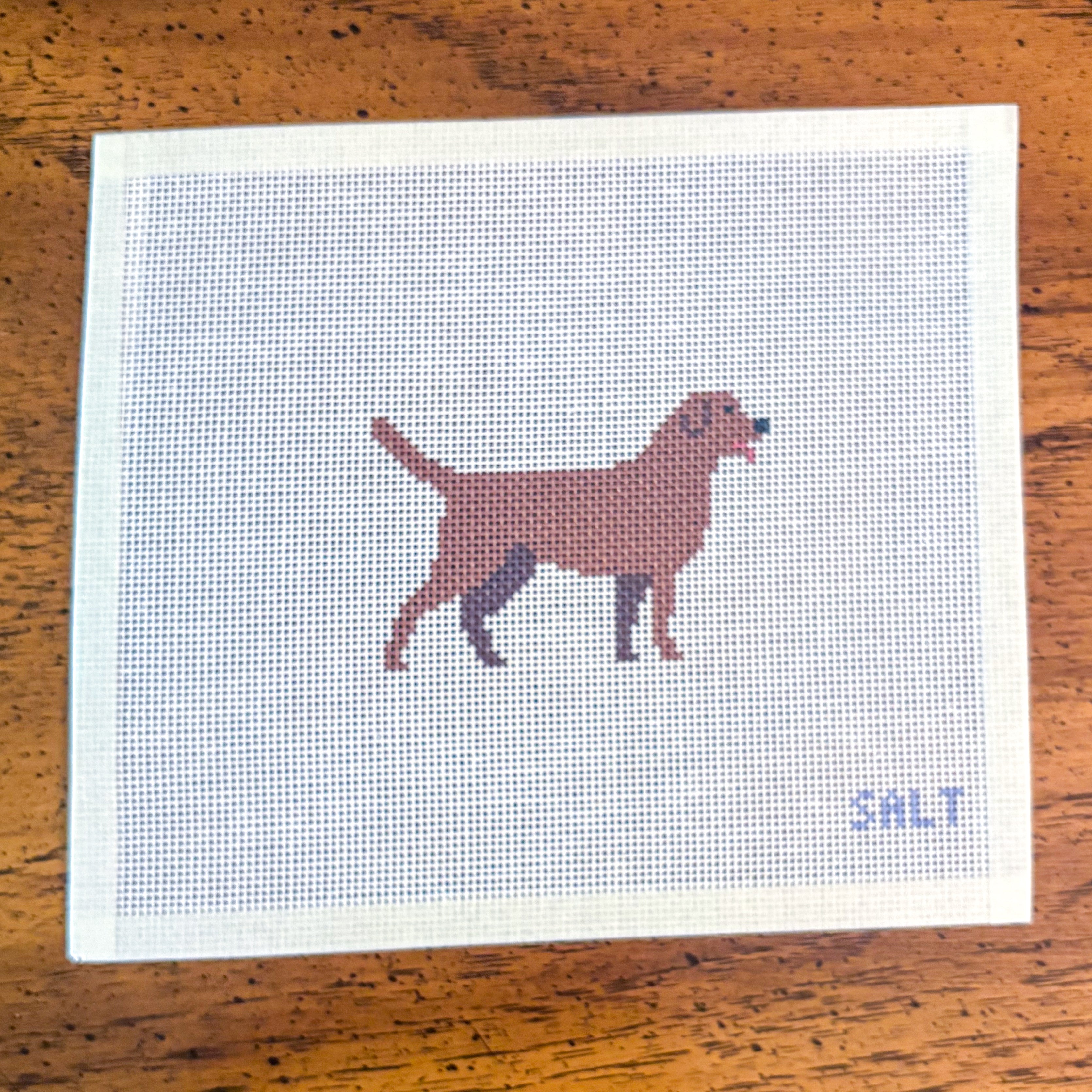 Chocolate Lab Needlepoint Canvas