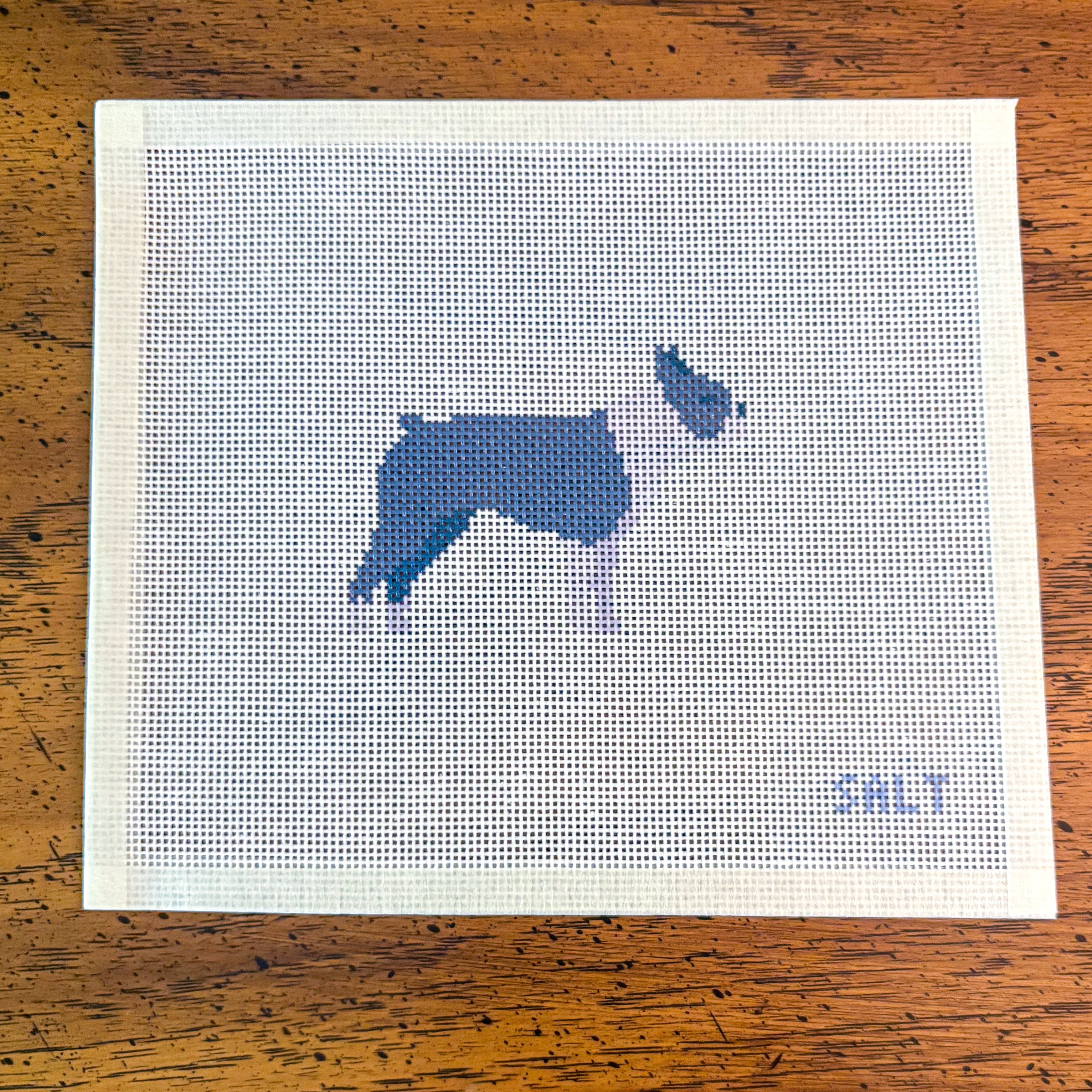 Boston Terrier (Black and White) Needlepoint Canvas