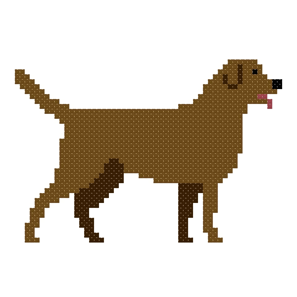 DIY Needlepoint Chocolate Lab Dog Pattern | Digital Chart for Painting Your Own Canvas | Easy Needlepoint PDF | Instant Download | 18 Mesh
