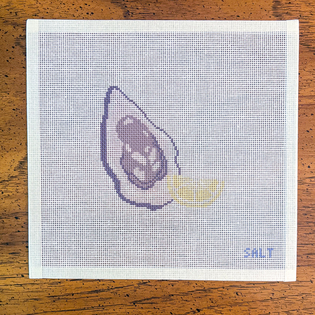 An Oyster on the Half Shell Needlepoint Canvas