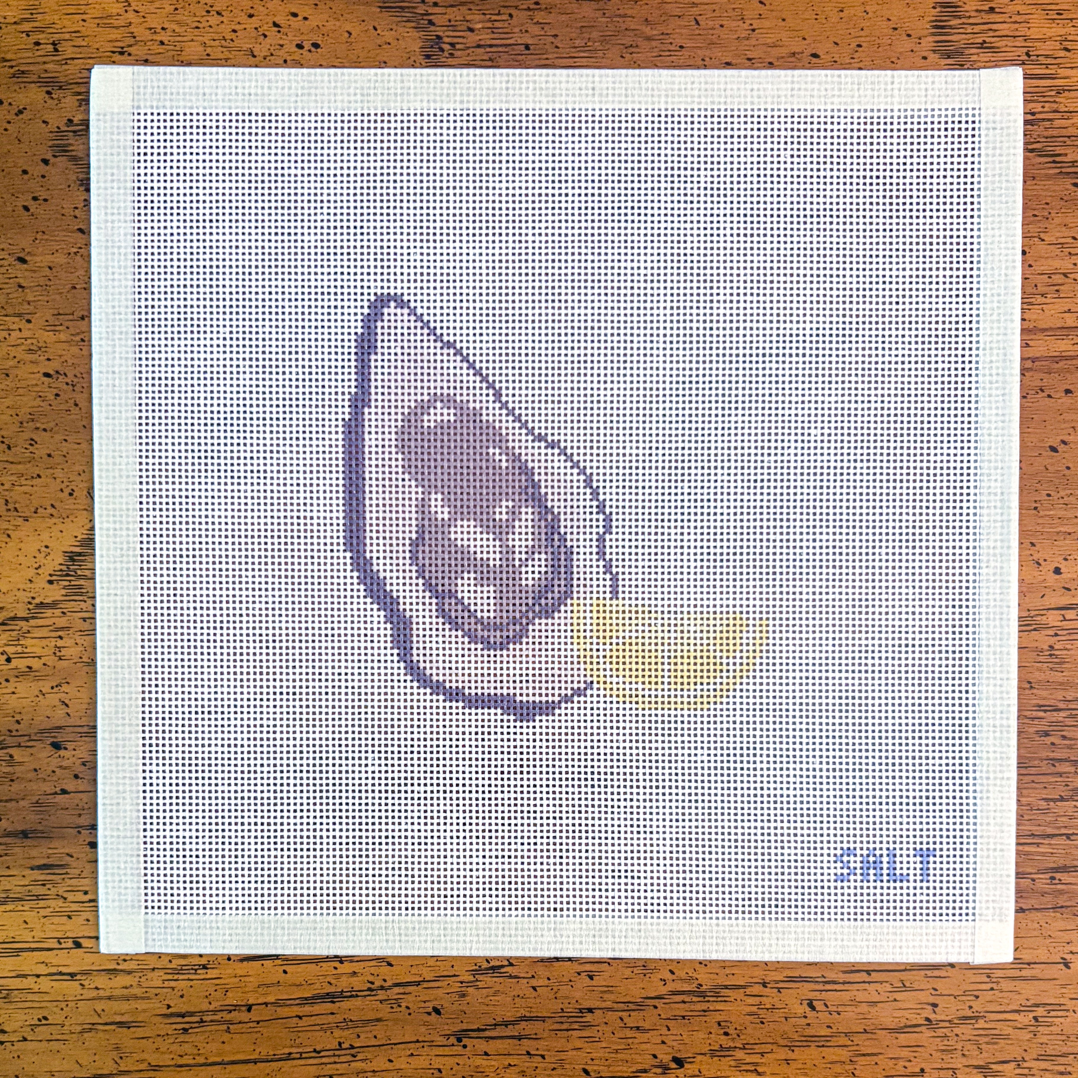 An Oyster on the Half Shell Needlepoint Canvas